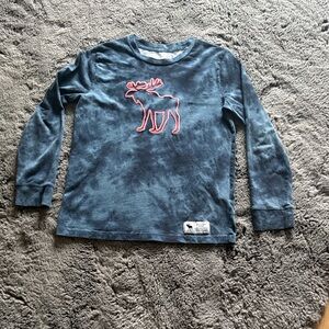 Abercrombie Kids Tie-Dye Blue Moose Long Sleeve Tee